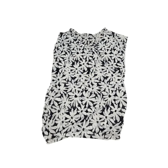 Liz Claiborne White Black Floral V-Neck Swim Coverup Size M - Picture 6 of 8